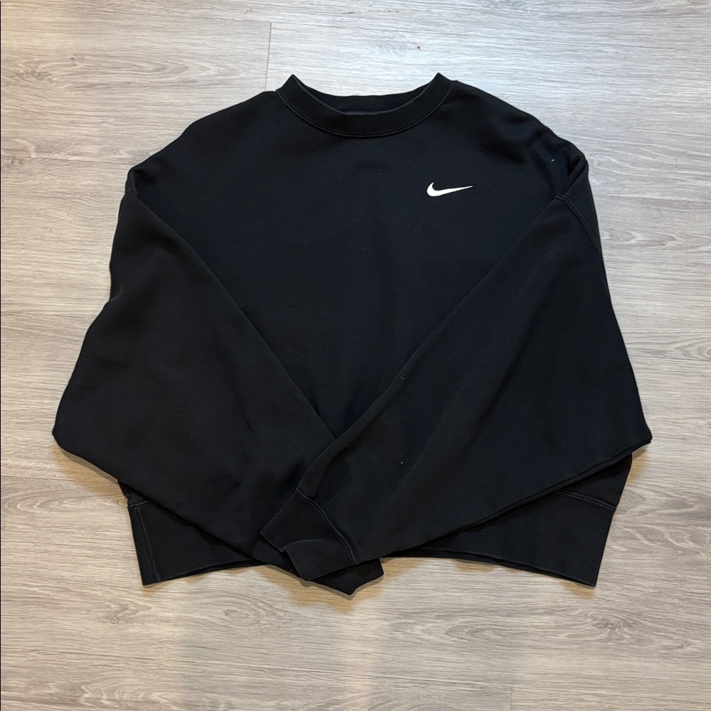 Nike Black Sweatshirt with White Swoosh Accent